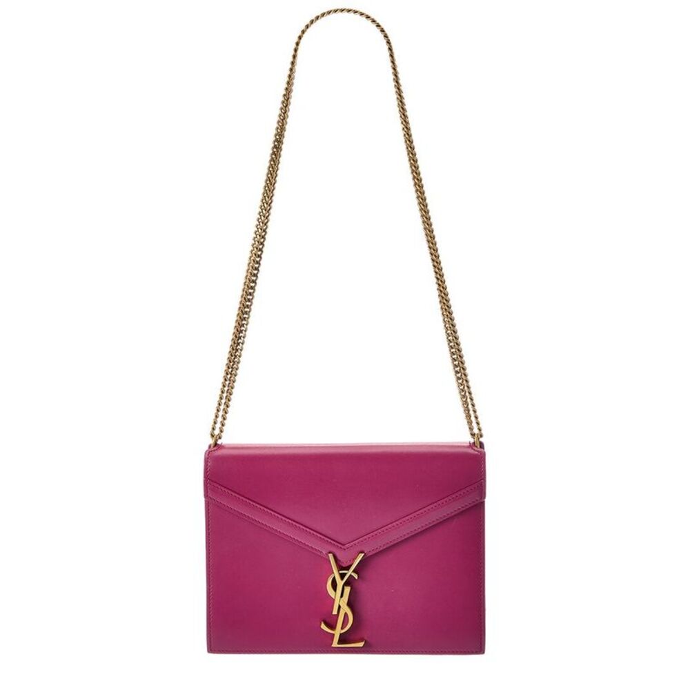 Saint Laurent Purple Calfskin Leather Cassandra Chain Bag (Authentic Pre-Loved)